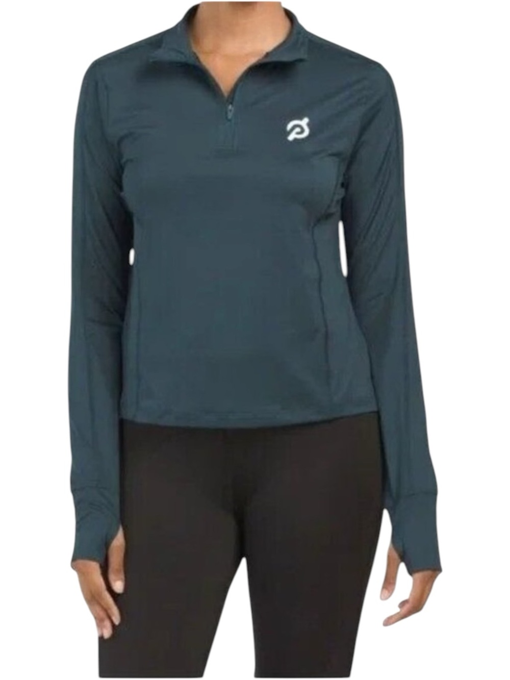 PELOTON Warm Up Cropped Half Zip Pullover Jacket Blue NWT Medium